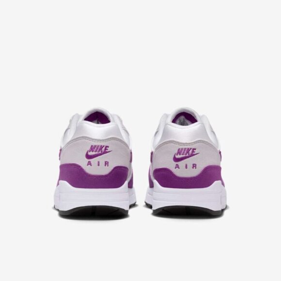 Nike Womens Air Max 1 '87 Mini Swoosh Bold Berry HF1194-101 White Grey Black 90 - Picture 5 of 8